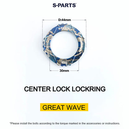 6.1g Grade 5 Titanium External Center Lock Lockring | 44mm 16-Notch Rotor Lockring for Road, Gravel & MTB