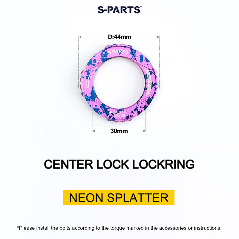 6.1g Grade 5 Titanium External Center Lock Lockring | 44mm 16-Notch Rotor Lockring for Road, Gravel & MTB