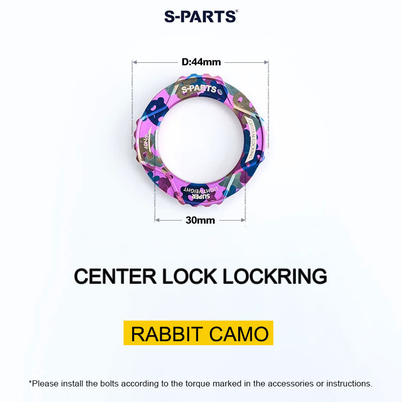 6.1g Grade 5 Titanium External Center Lock Lockring | 44mm 16-Notch Rotor Lockring for Road, Gravel & MTB