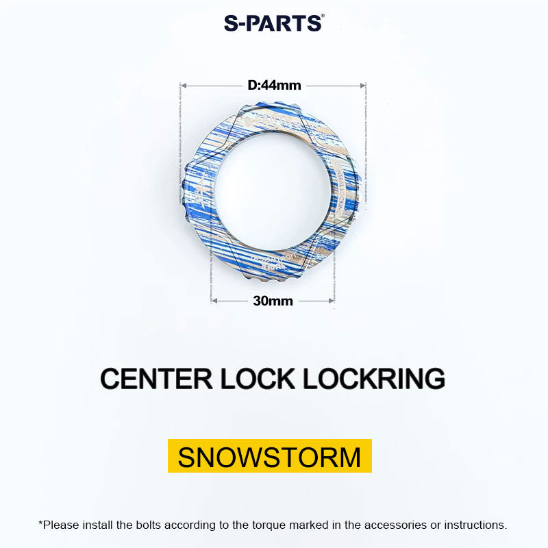 6.1g Grade 5 Titanium External Center Lock Lockring | 44mm 16-Notch Rotor Lockring for Road, Gravel & MTB