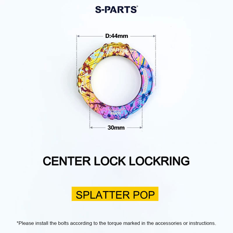 6.1g Grade 5 Titanium External Center Lock Lockring | 44mm 16-Notch Rotor Lockring for Road, Gravel & MTB