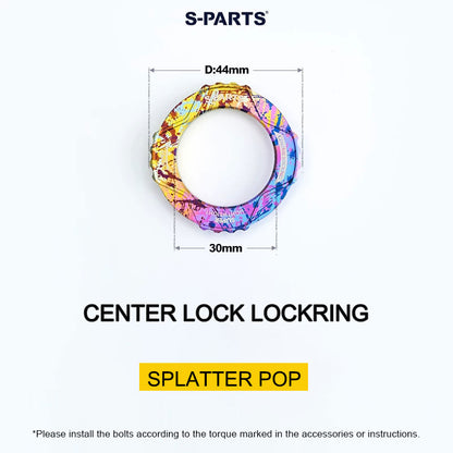 6.1g Grade 5 Titanium External Center Lock Lockring | 44mm 16-Notch Rotor Lockring for Road, Gravel & MTB