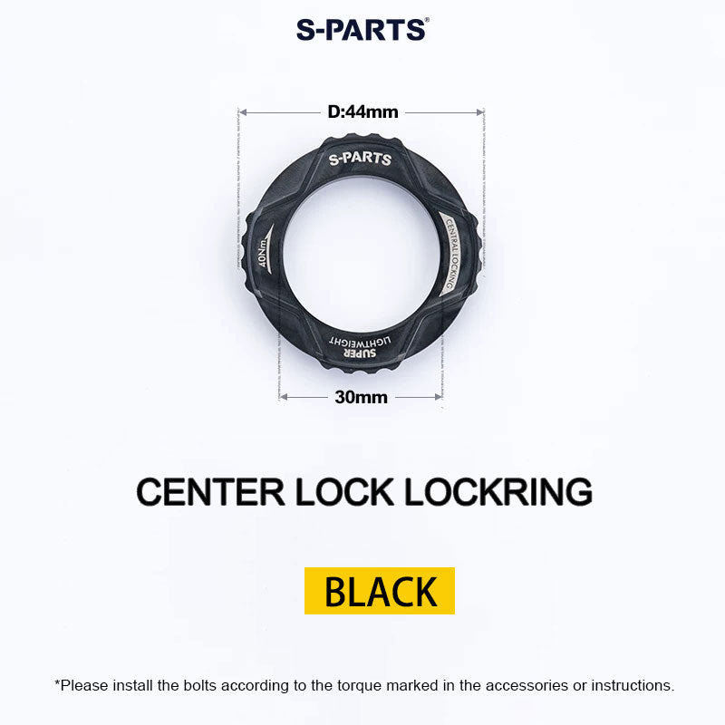 6.1g Grade 5 Titanium External Center Lock Lockring | 44mm 16-Notch Rotor Lockring for Road, Gravel & MTB