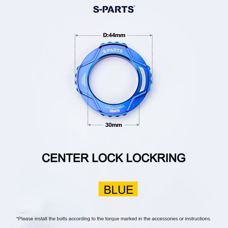 6.1g Grade 5 Titanium External Center Lock Lockring | 44mm 16-Notch Rotor Lockring for Road, Gravel & MTB