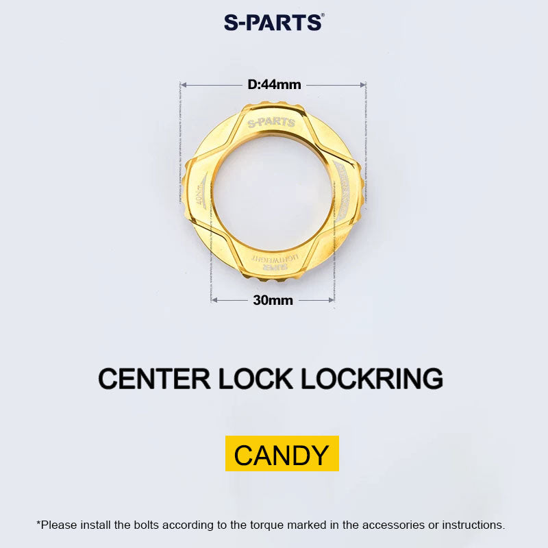 6.1g Grade 5 Titanium External Center Lock Lockring | 44mm 16-Notch Rotor Lockring for Road, Gravel & MTB