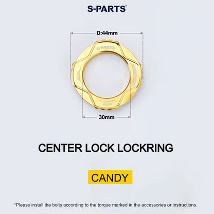 6.1g Grade 5 Titanium External Center Lock Lockring | 44mm 16-Notch Rotor Lockring for Road, Gravel & MTB