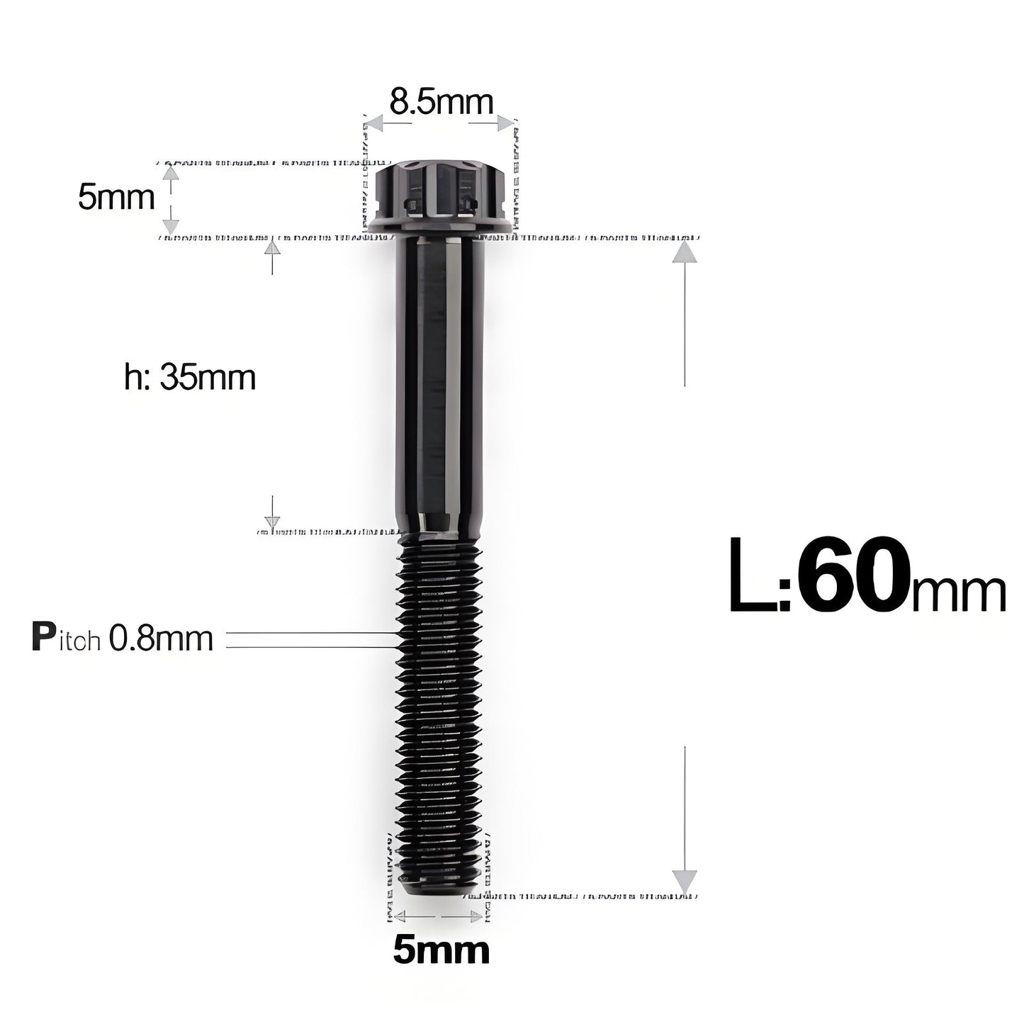 M5 X L35 - 95MM Titanium Bolts For Motorcycle & Bike
