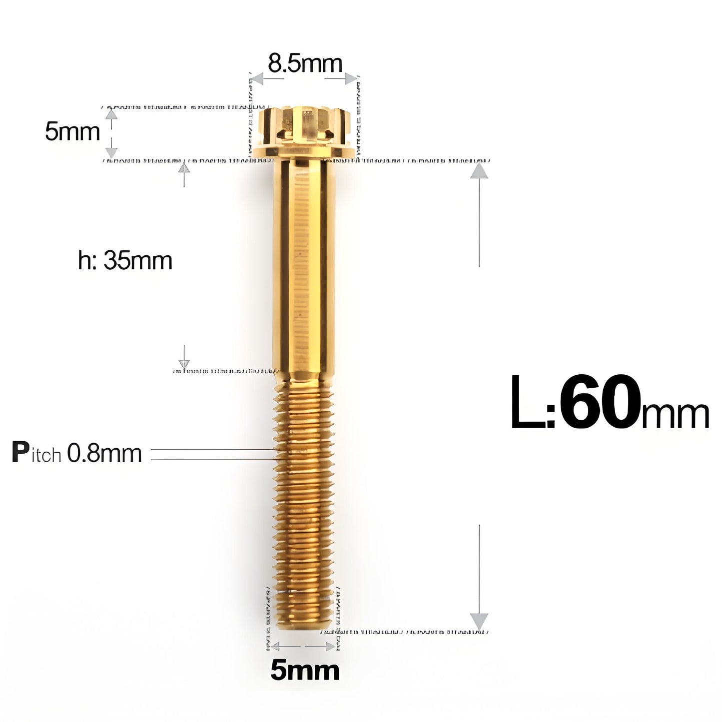 M5 X L35 - 95MM Titanium Bolts For Motorcycle & Bike