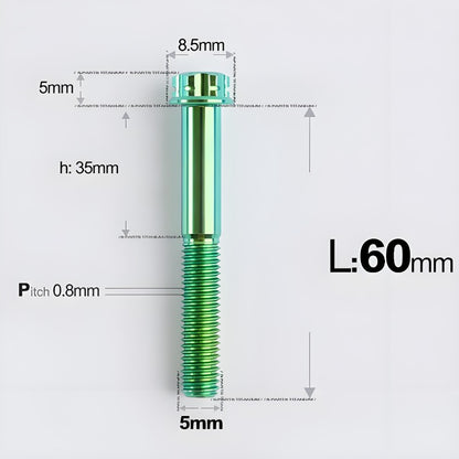 M5 X L35 - 95MM Titanium Bolts For Motorcycle & Bike