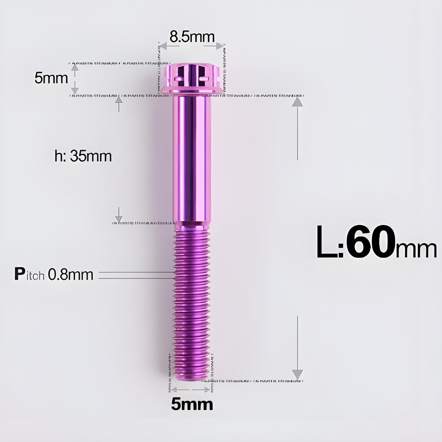 M5 X L35 - 95MM Titanium Bolts For Motorcycle & Bike