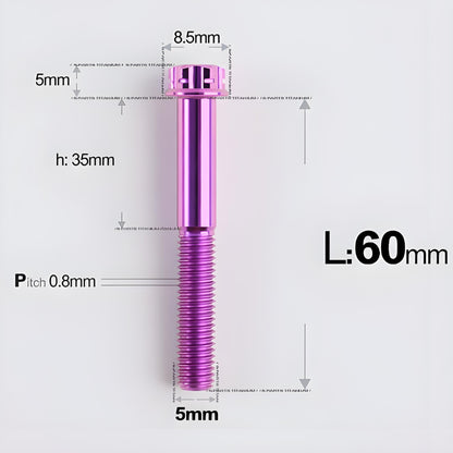 M5 X L35 - 95MM Titanium Bolts For Motorcycle & Bike