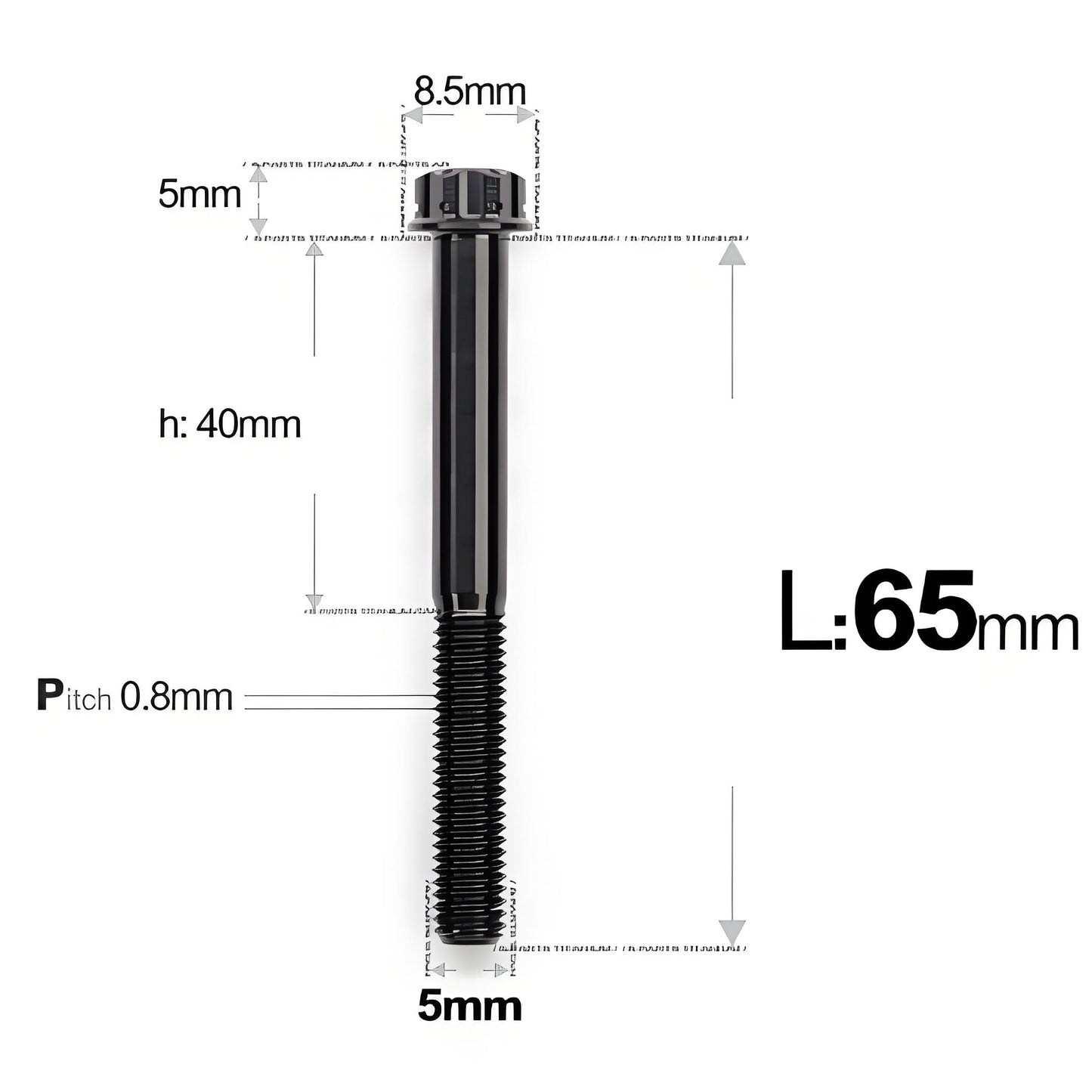 M5 X L35 - 95MM Titanium Bolts For Motorcycle & Bike