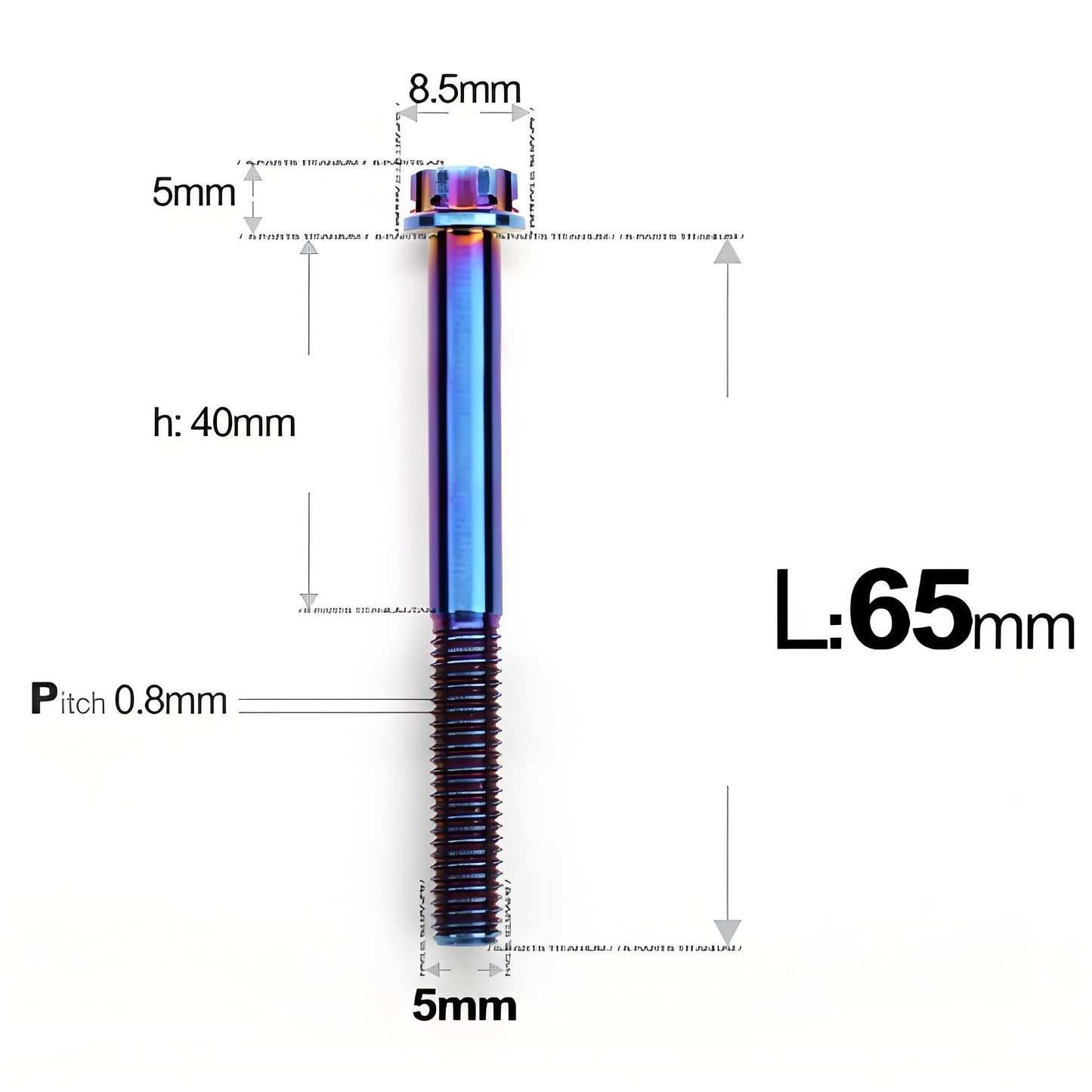 M5 X L35 - 95MM Titanium Bolts For Motorcycle & Bike