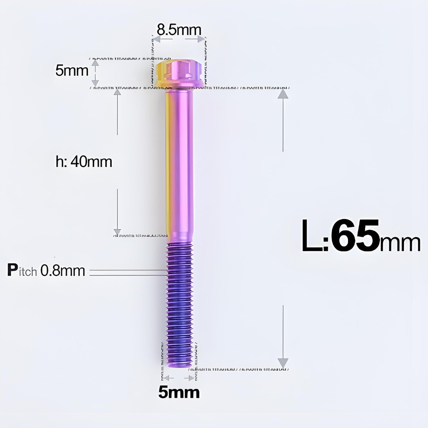 M5 X L35 - 95MM Titanium Bolts For Motorcycle & Bike