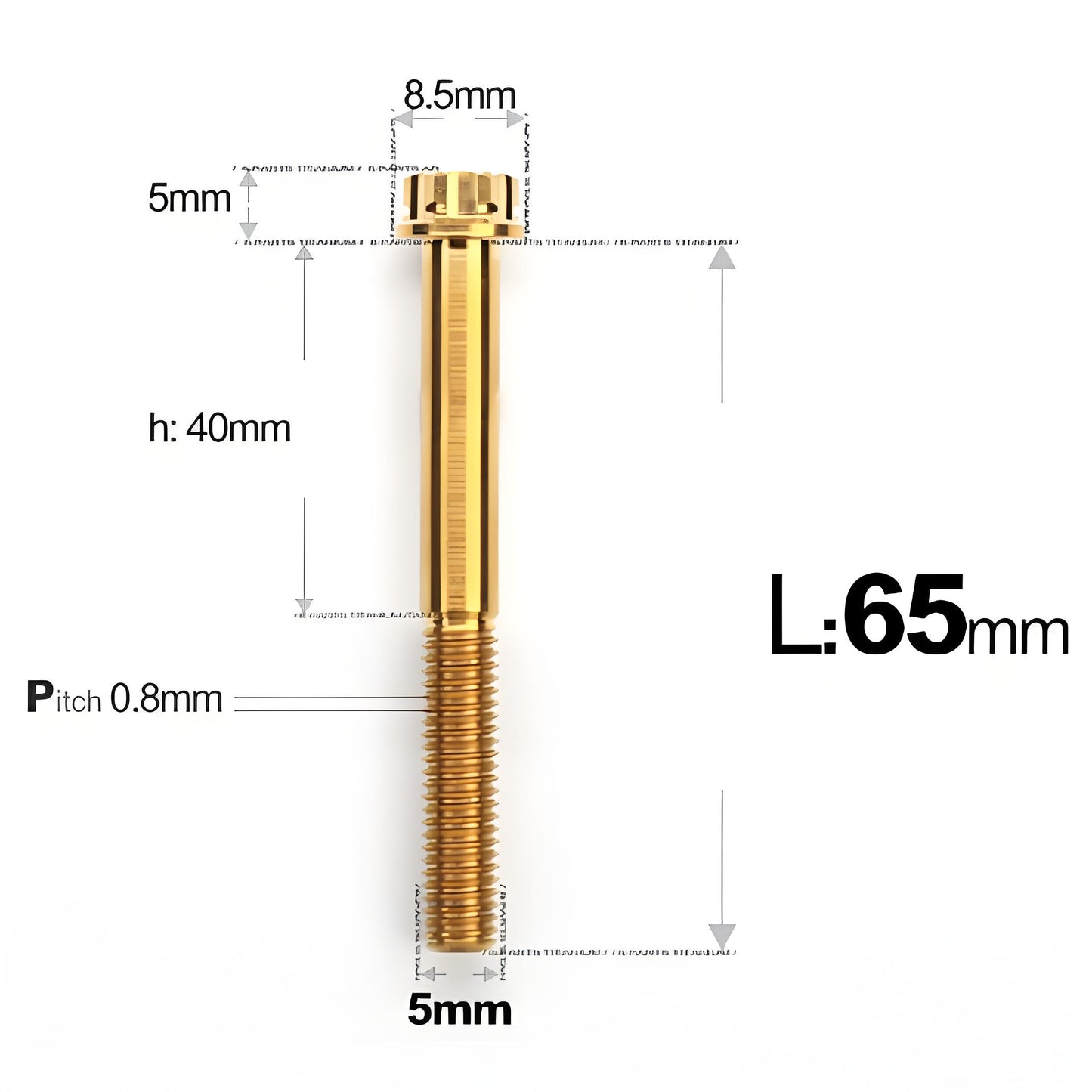 M5 X L35 - 95MM Titanium Bolts For Motorcycle & Bike