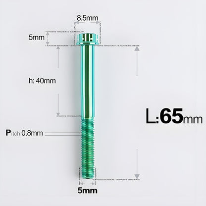 M5 X L35 - 95MM Titanium Bolts For Motorcycle & Bike