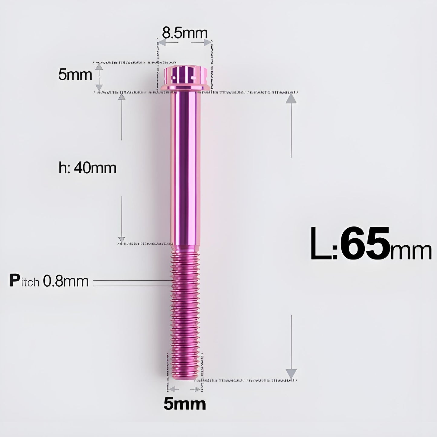 M5 X L35 - 95MM Titanium Bolts For Motorcycle & Bike