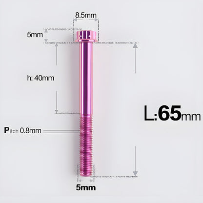 M5 X L35 - 95MM Titanium Bolts For Motorcycle & Bike