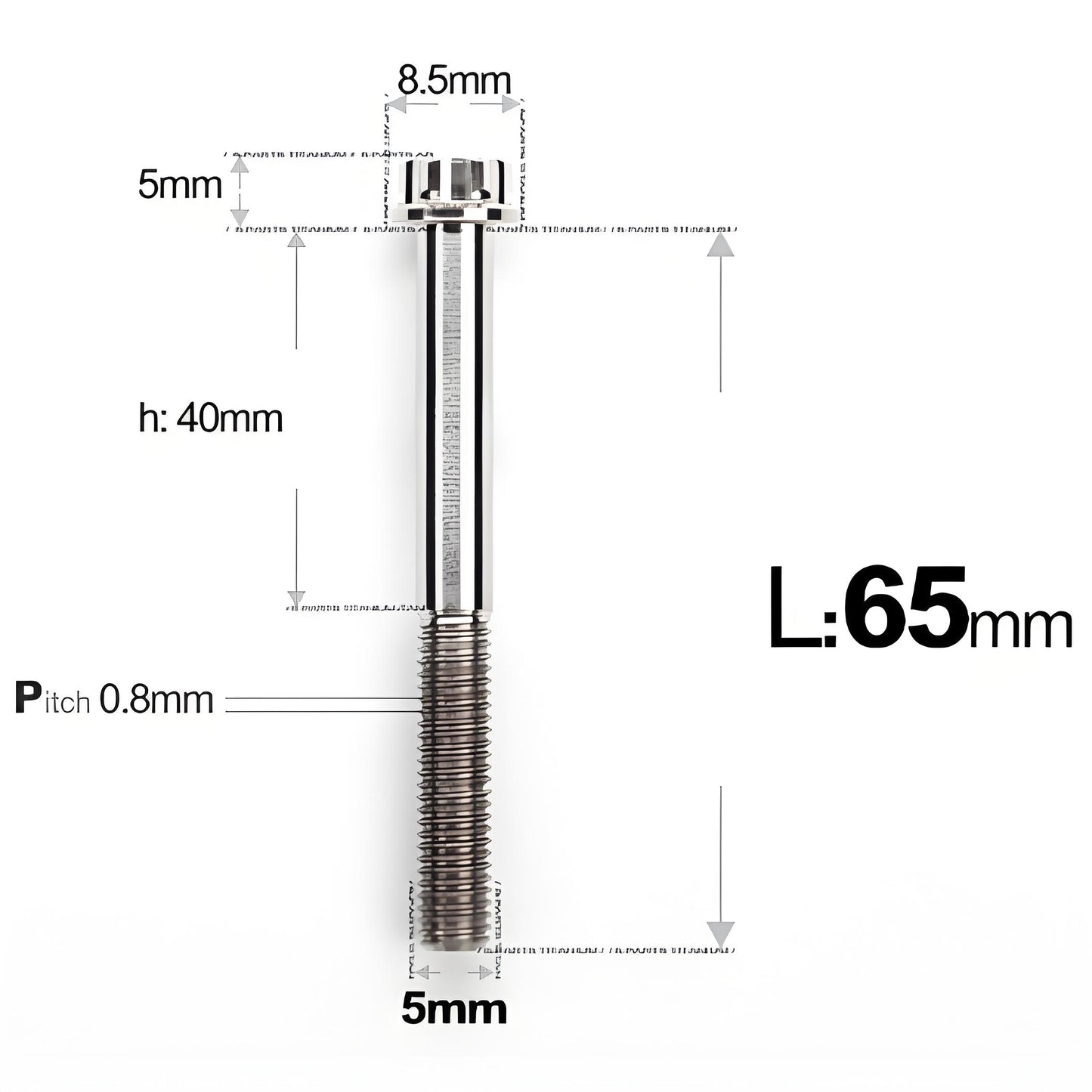 M5 X L35 - 95MM Titanium Bolts For Motorcycle & Bike