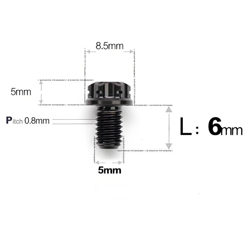 M5 X L6 8 12 30MM Titanium Bolts For Motorcycle