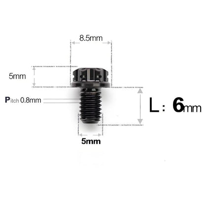 M5 X L6 8 12 30MM Titanium Bolts For Motorcycle