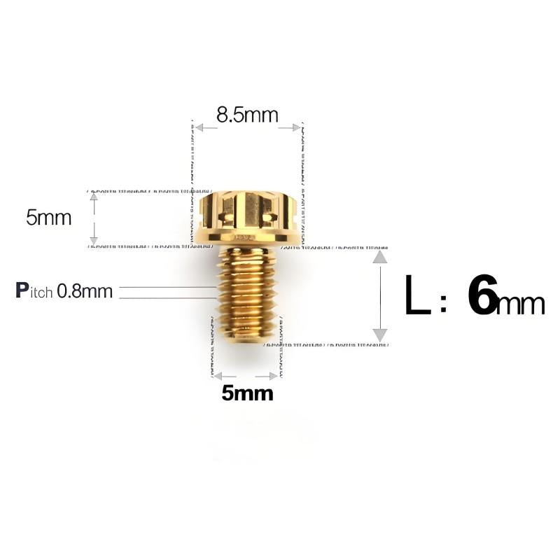M5 X L6 8 12 30MM Titanium Bolts For Motorcycle