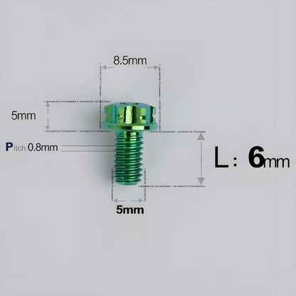 M5 X L6 8 12 30MM Titanium Bolts For Motorcycle