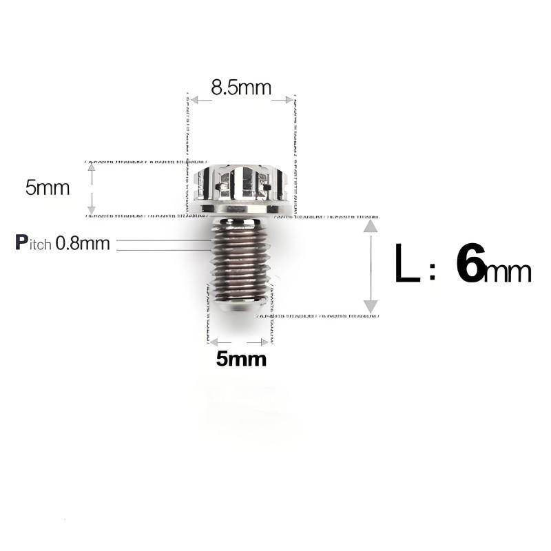 M5 X L6 8 12 30MM Titanium Bolts For Motorcycle