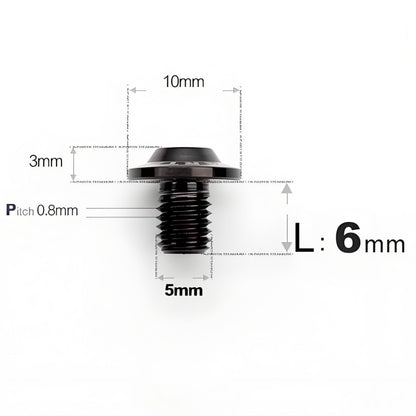 M5x6-30mm Titanium Bolts for E-bike & Motorcycle - D10mm