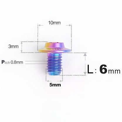 M5x6-30mm Titanium Bolts for E-bike & Motorcycle - D10mm
