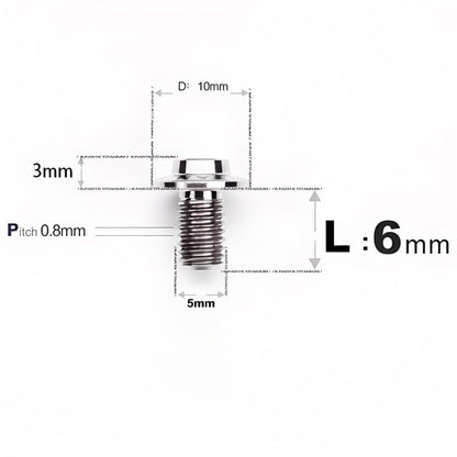 M5x6-30mm Titanium Bolts for E-bike & Motorcycle - D10mm