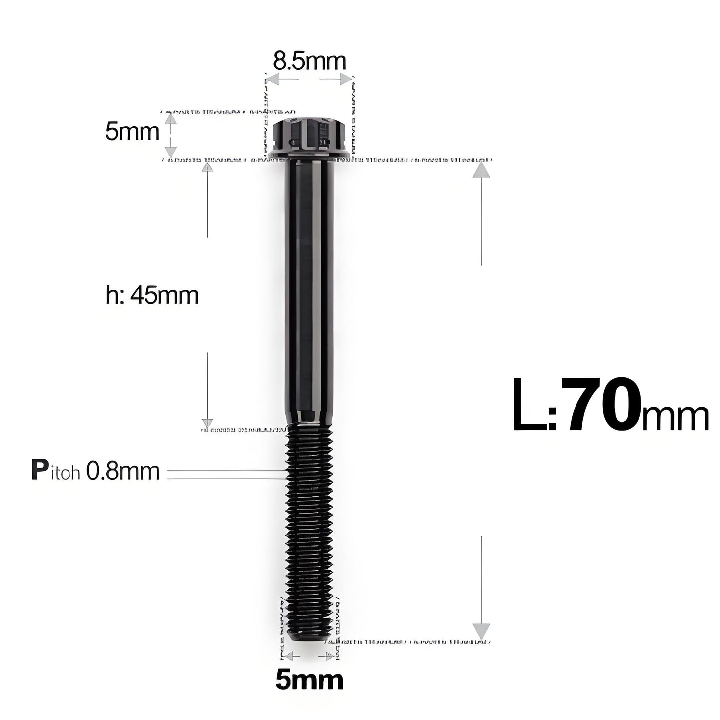 M5 X L35 - 95MM Titanium Bolts For Motorcycle & Bike