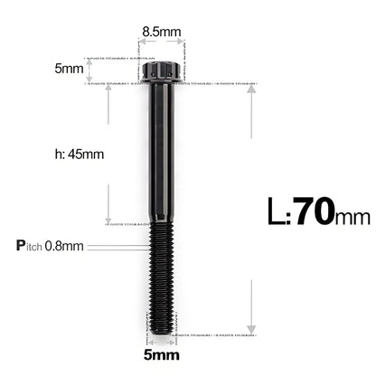 M5 X L35 - 95MM Titanium Bolts For Motorcycle & Bike