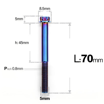 M5 X L35 - 95MM Titanium Bolts For Motorcycle & Bike
