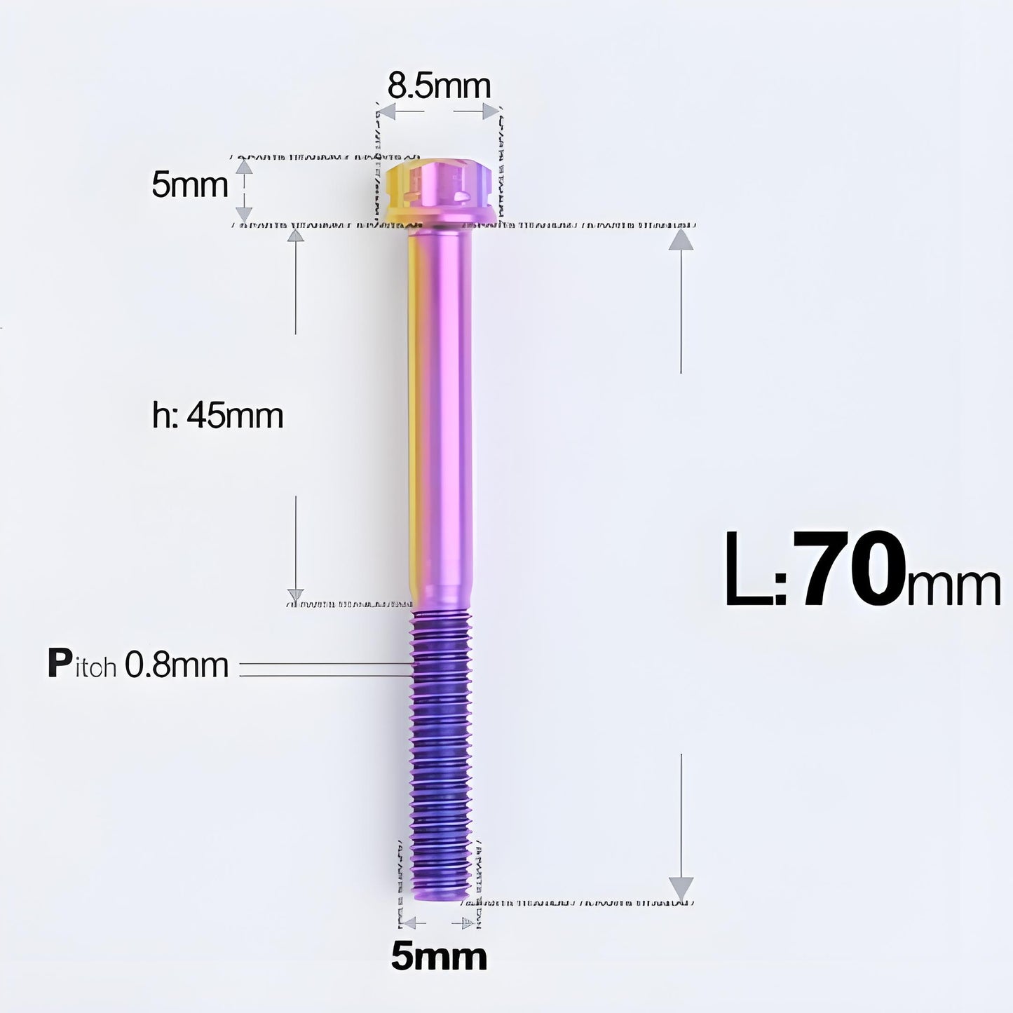 M5 X L35 - 95MM Titanium Bolts For Motorcycle & Bike
