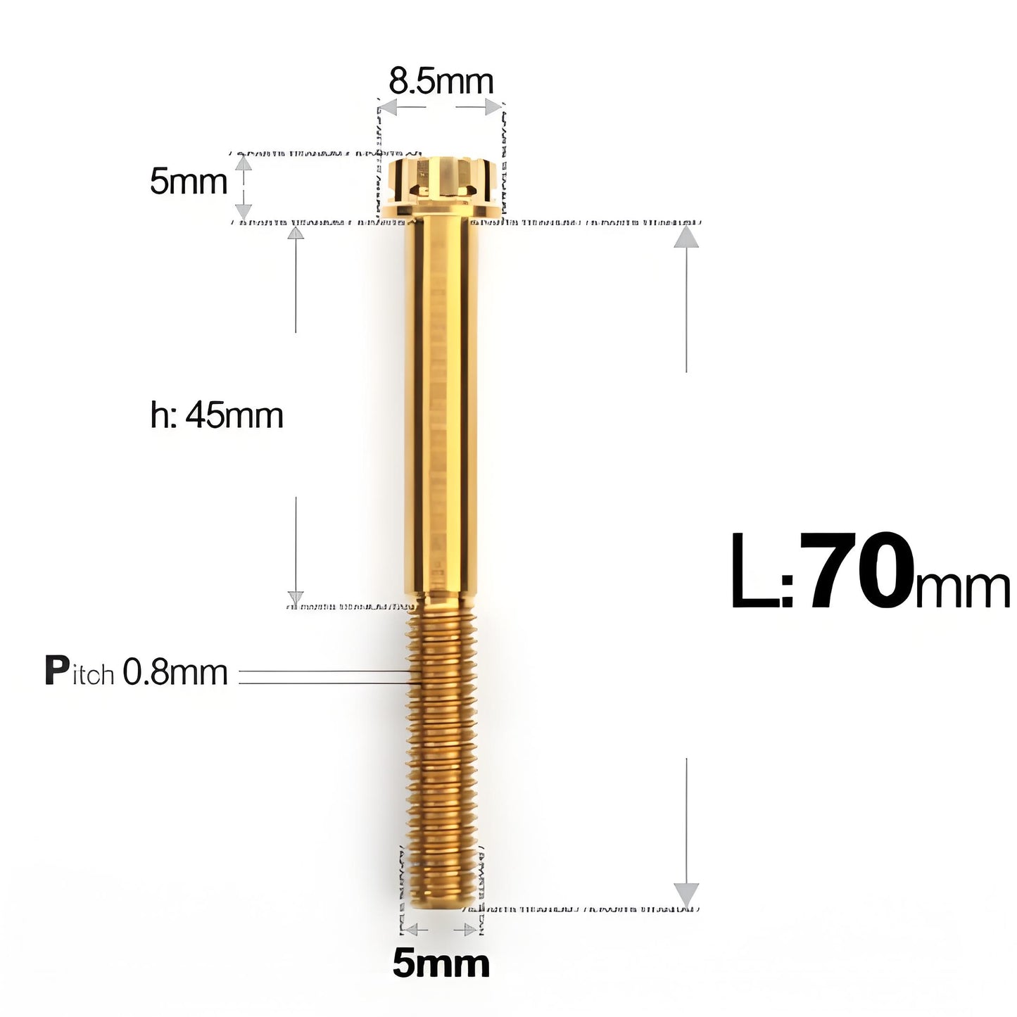 M5 X L35 - 95MM Titanium Bolts For Motorcycle & Bike