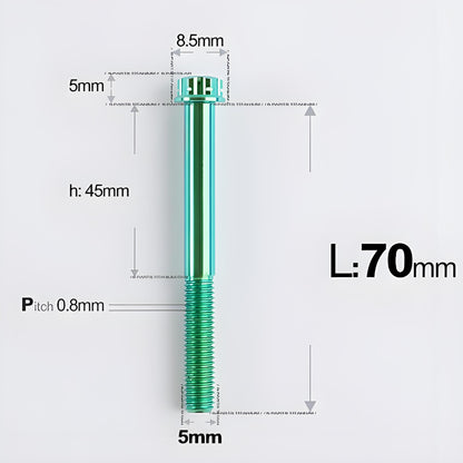 M5 X L35 - 95MM Titanium Bolts For Motorcycle & Bike