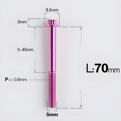 M5 X L35 - 95MM Titanium Bolts For Motorcycle & Bike