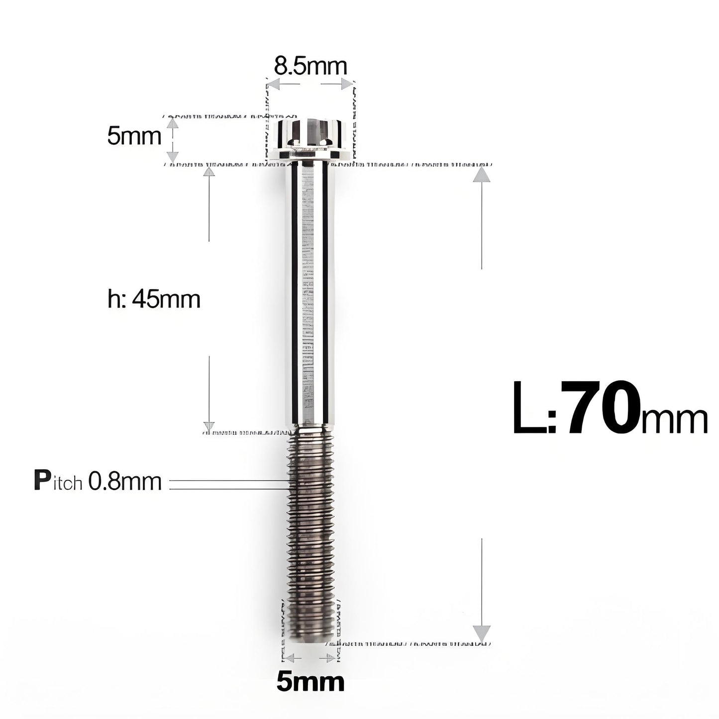 M5 X L35 - 95MM Titanium Bolts For Motorcycle & Bike
