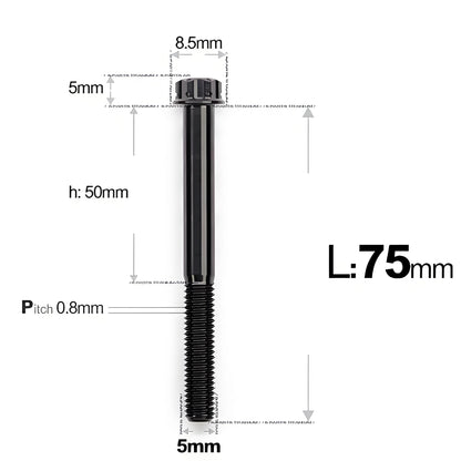M5 X L35 - 95MM Titanium Bolts For Motorcycle & Bike