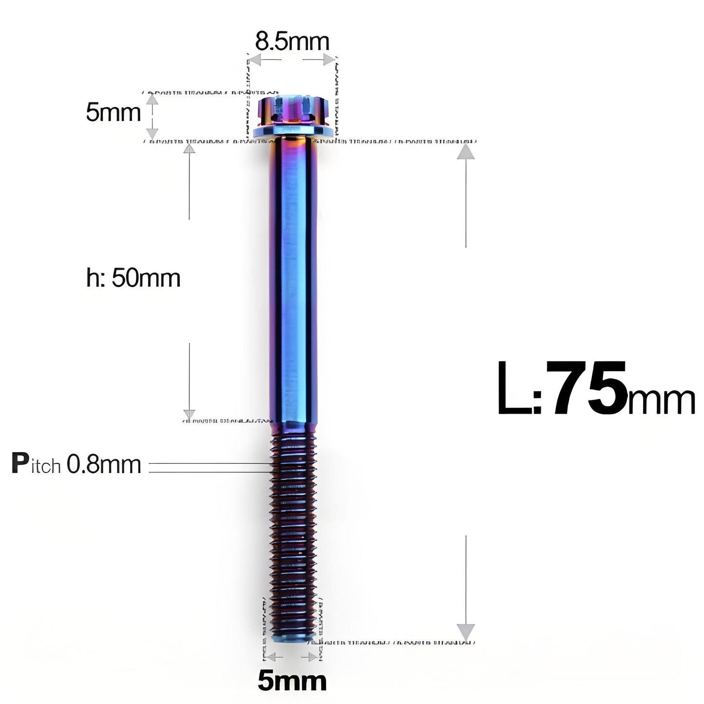 M5 X L35 - 95MM Titanium Bolts For Motorcycle & Bike