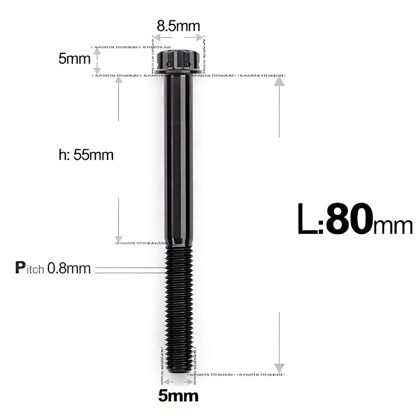 M5 X L35 - 95MM Titanium Bolts For Motorcycle & Bike
