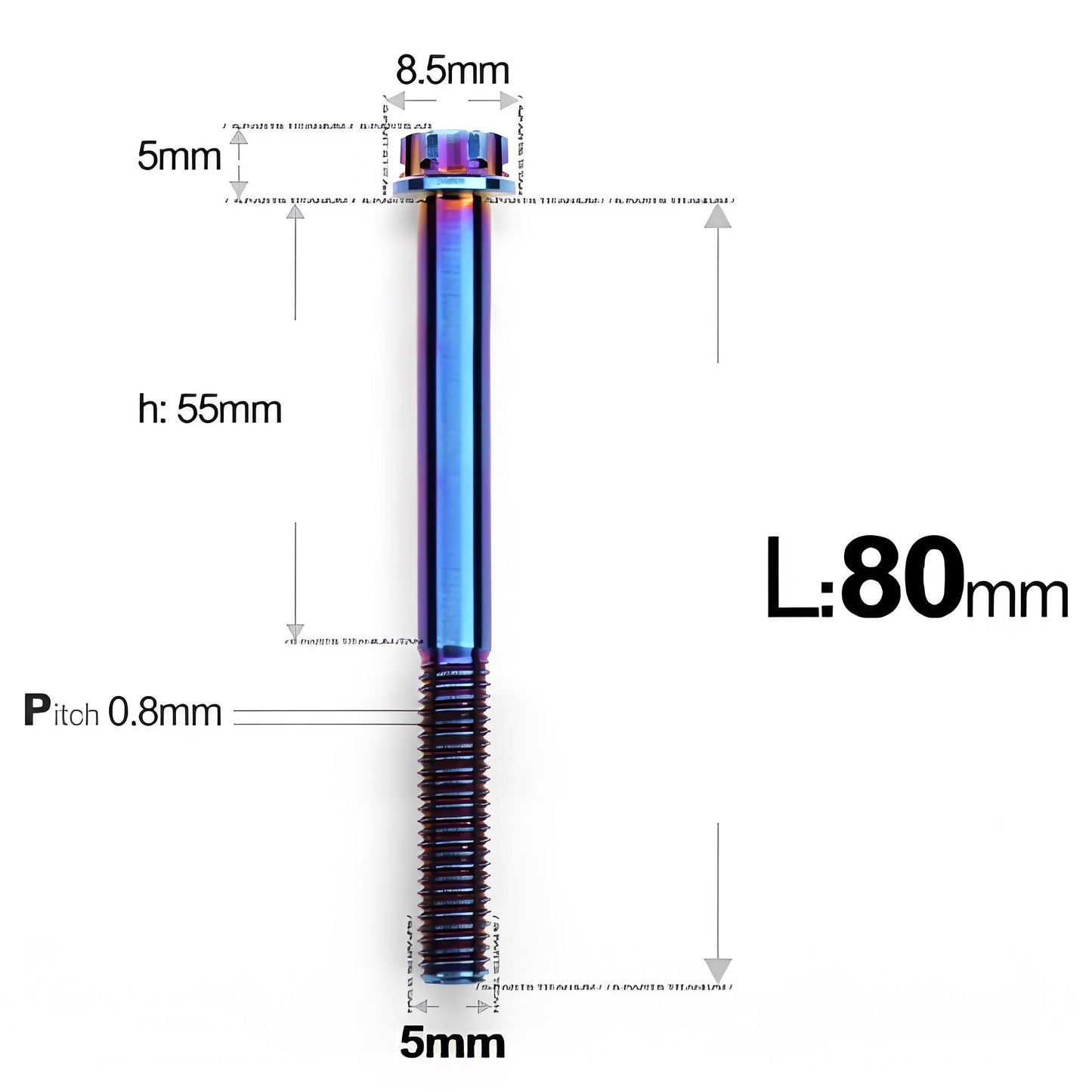 M5 X L35 - 95MM Titanium Bolts For Motorcycle & Bike