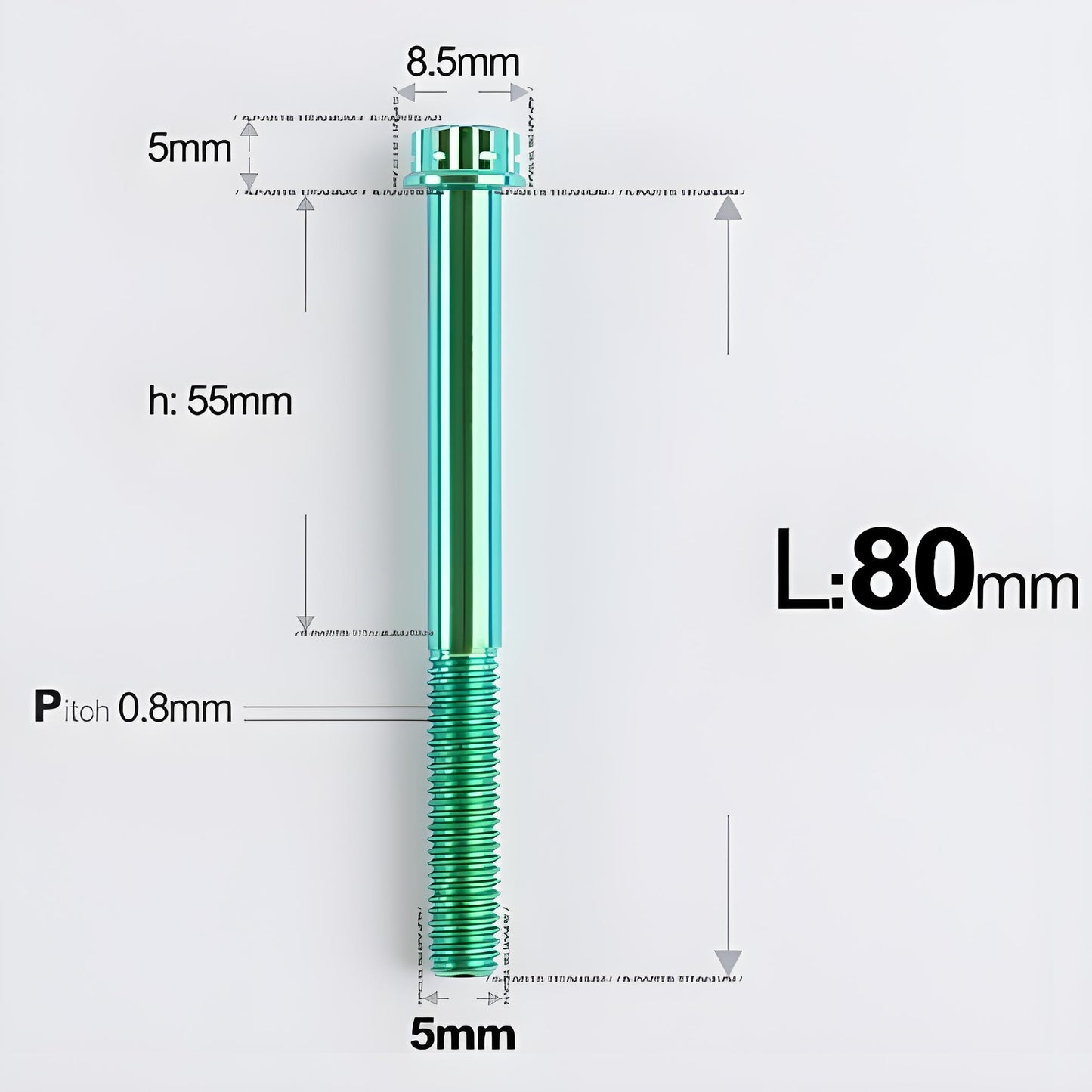 M5 X L35 - 95MM Titanium Bolts For Motorcycle & Bike