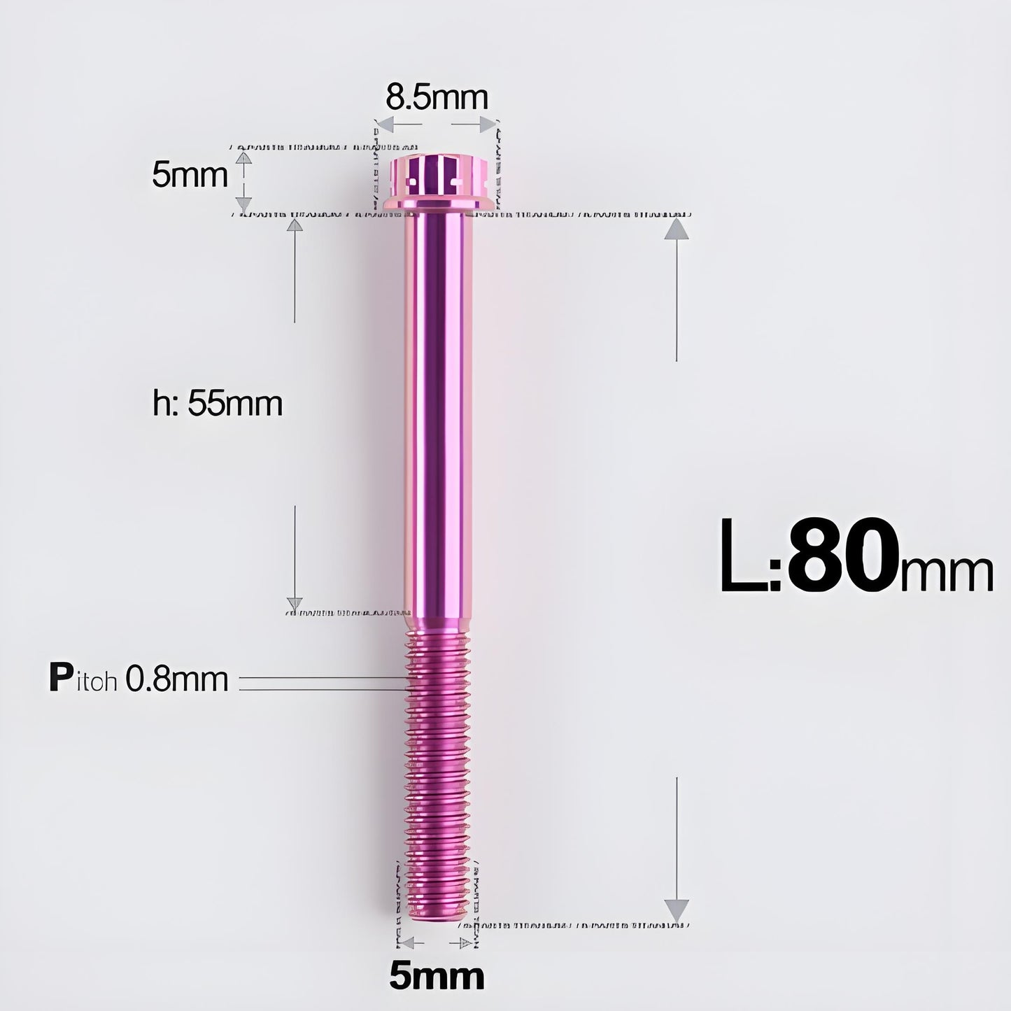 M5 X L35 - 95MM Titanium Bolts For Motorcycle & Bike