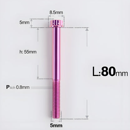 M5 X L35 - 95MM Titanium Bolts For Motorcycle & Bike