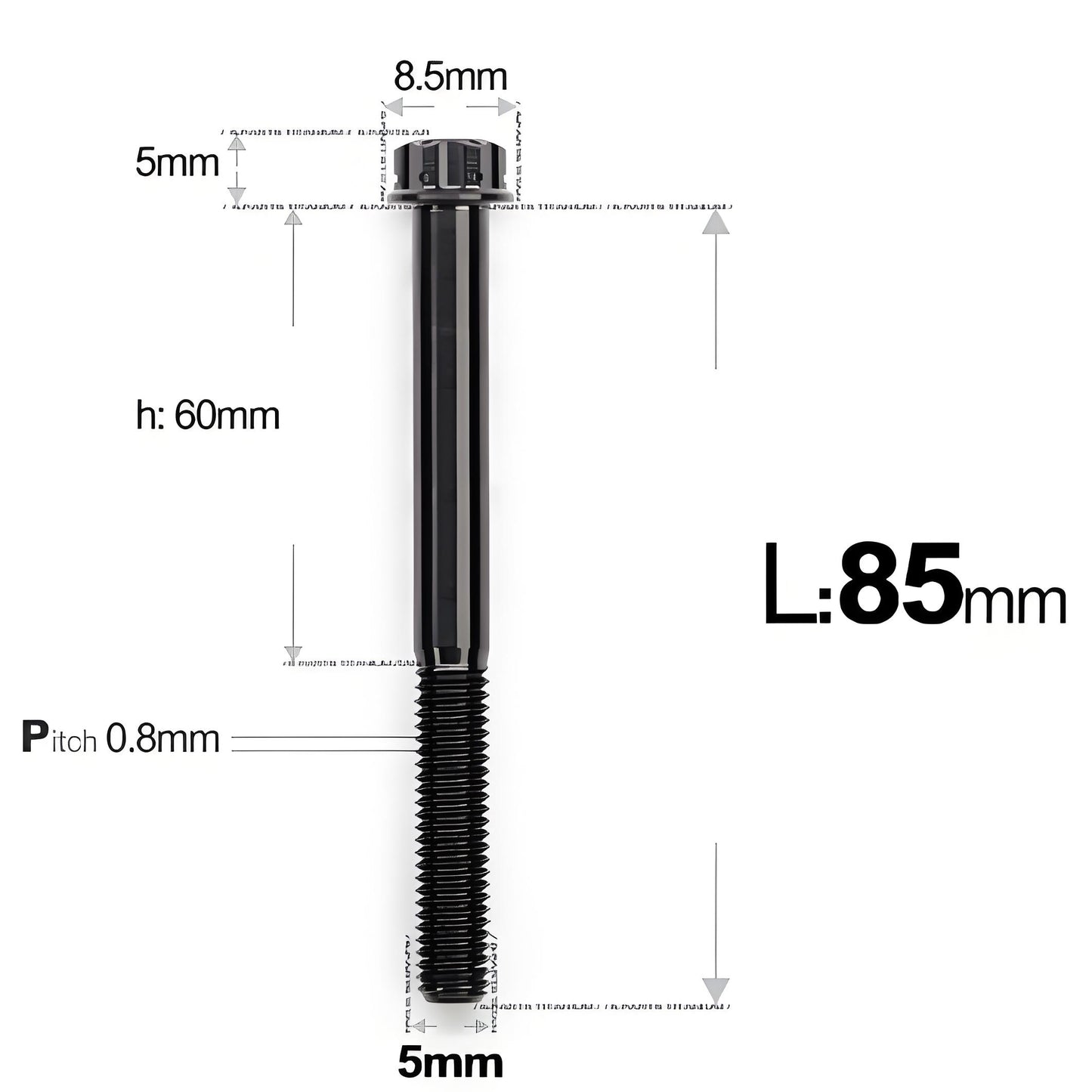 M5 X L35 - 95MM Titanium Bolts For Motorcycle & Bike