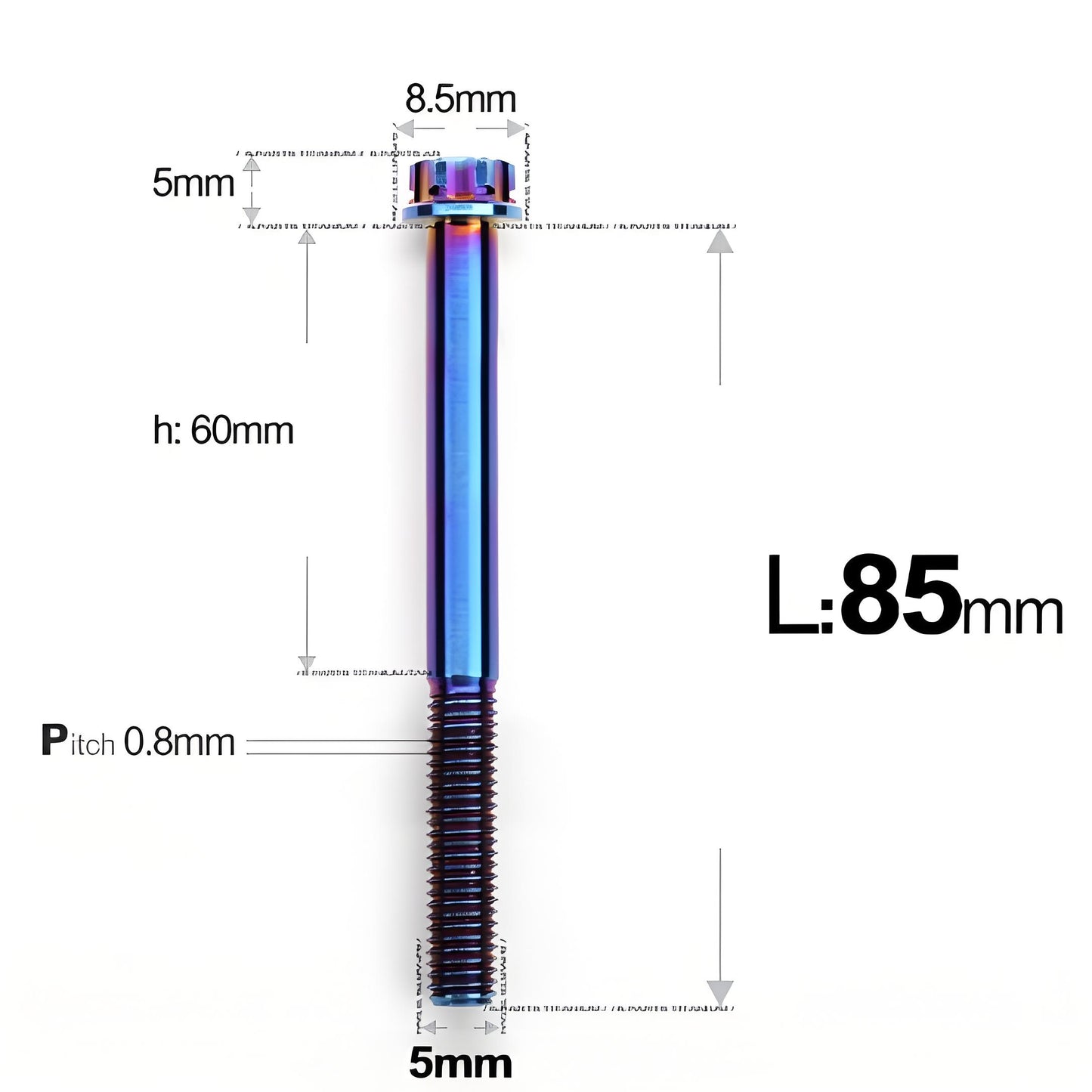 M5 X L35 - 95MM Titanium Bolts For Motorcycle & Bike