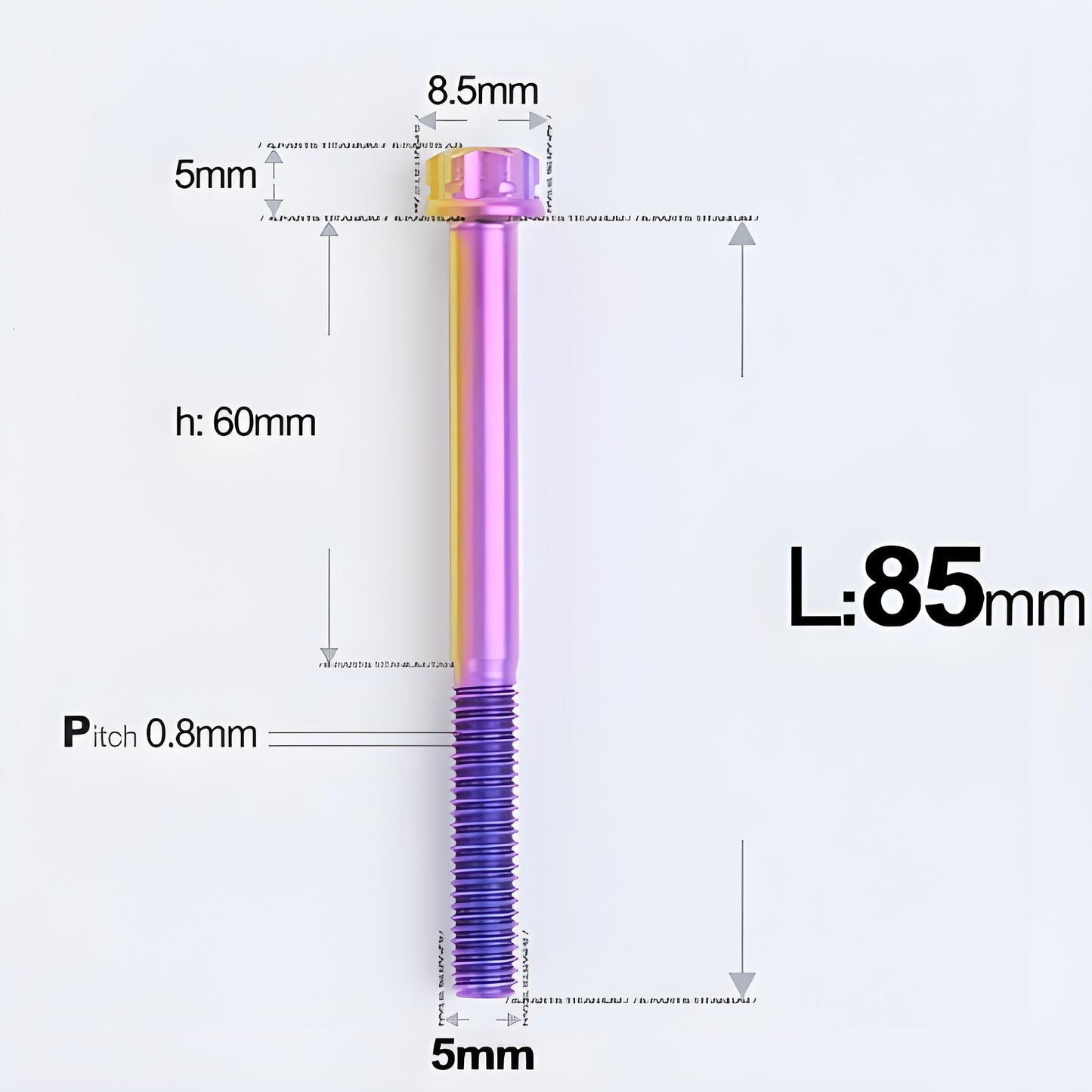 M5 X L35 - 95MM Titanium Bolts For Motorcycle & Bike