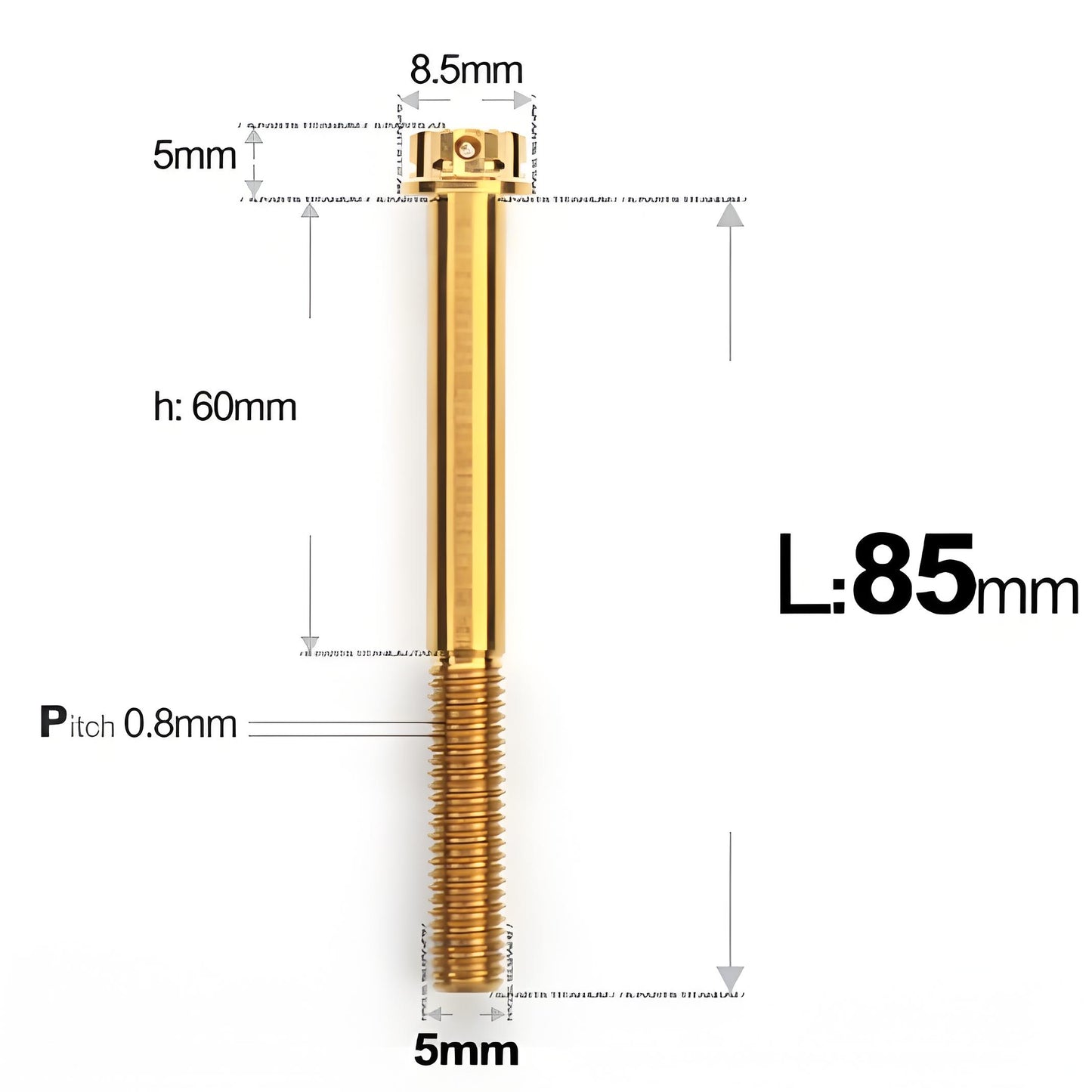 M5 X L35 - 95MM Titanium Bolts For Motorcycle & Bike